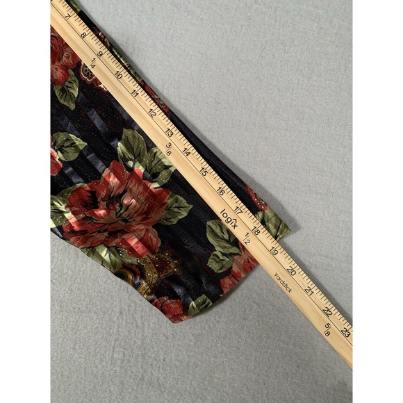 Vintage‎ Victoria's Secret Gold Label Floral Satin Pajama Set Small Navy Roses - Picture 10 of 15